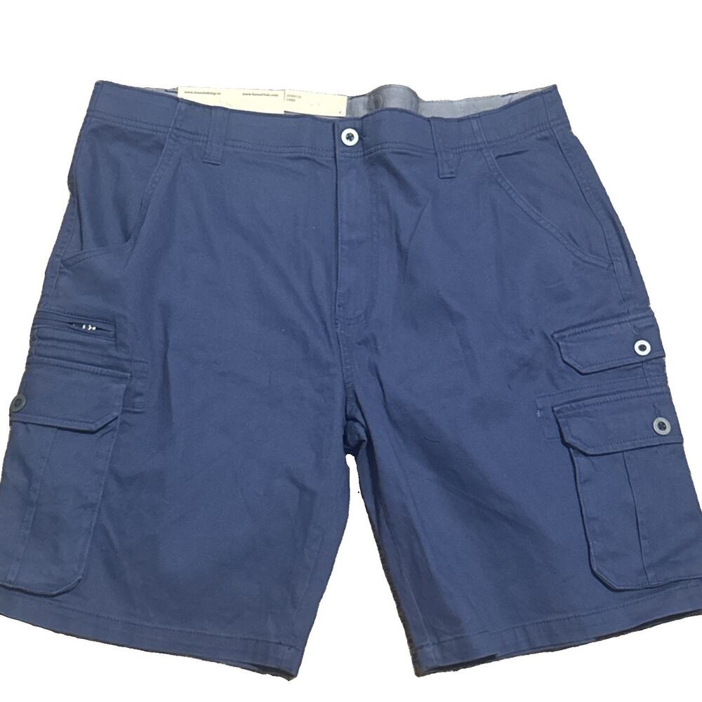 IRON CO. Men's Stretch Twill Cargo Shorts Size 40 Blue 10.5" Inseam NWT